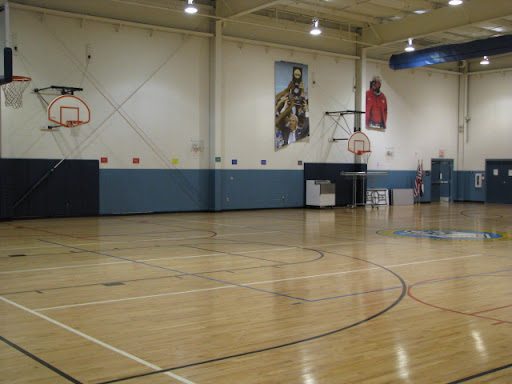 Some kids at the club enjoy this gigantic gymnasium (when they aren't at work studying).