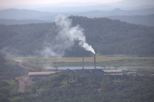 Palm oil being processed