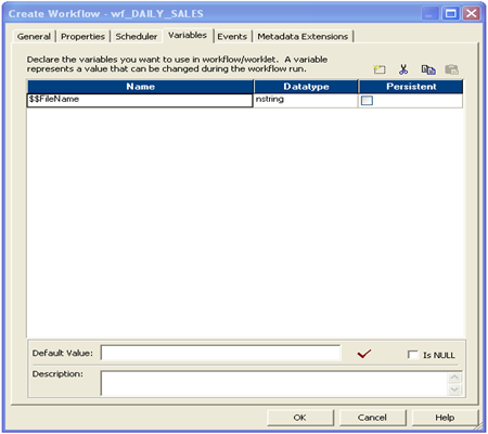 Informatica Woekfloe Variable