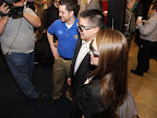 Brad and Ashley, the first buyers of Panasonic's Full HD 3D Home Theater System, check out the 3D experience at Best Buy in NYC's Union Square.