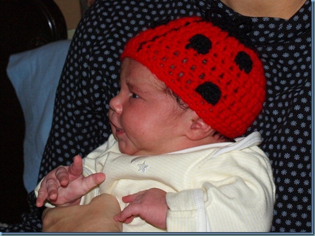 Rosie in ladybug hat