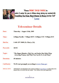 Cover of Pickup101's Book Teleseminar Handout August 11