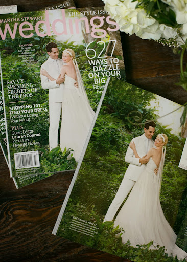 We displayed copies of our Fall issue, which featured Erin's gorgeous wedding to Gabe Saporta in Barbados We displayed copies of our Fall issue, which featured Erin's gorgeous wedding to Gabe Saporta in Barbados