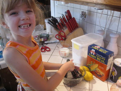 Amara Mashing Blueberries