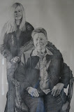 Claudia & oma - 63 x 105 cm - potlood op papier (Serie 'Karakteristieke Hiekers')