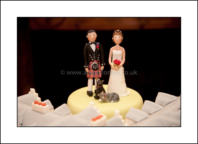 wedding cake in a scottish castle