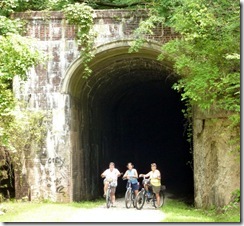 Gin, Tricia and Syl at Silver Run Tunnel (1376 feet long)