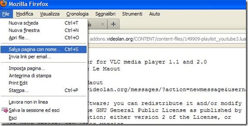 Salvare nel PC il plugin VLC Youtube video and playlist importer