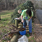 Handing out seedlings
