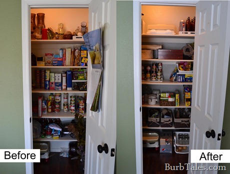 Organized Pantry Before and After Organized Pantry Before and After