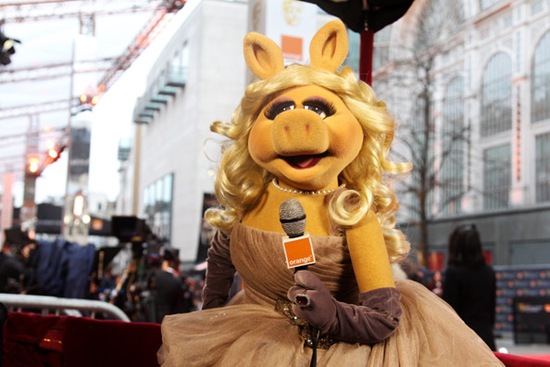 Miss Piggy of The Muppets attends The Orange British Academy Film Awards 2012