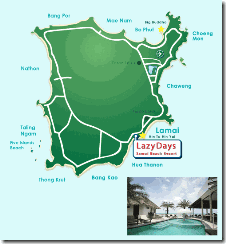 Lazy Days Samui Beach Resort  map, Koh Samui