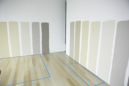 Finally, looked at them in the bedroom before making a choice. See how different each looks on walls in the same room?