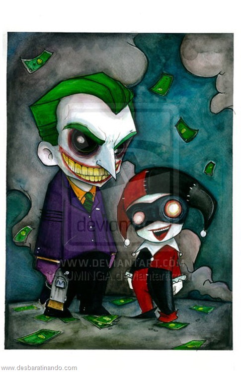 coringa e harley quin desenhos arte uminga viloes desbaratinando 