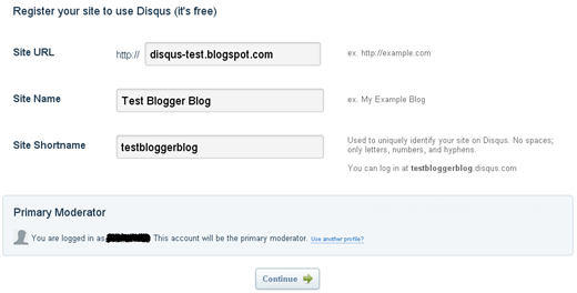 add disqus register blog