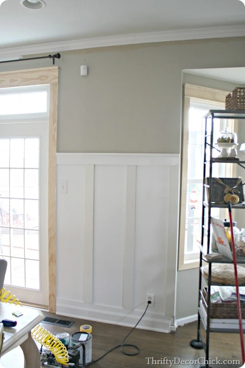 board and batten wall in kitchen