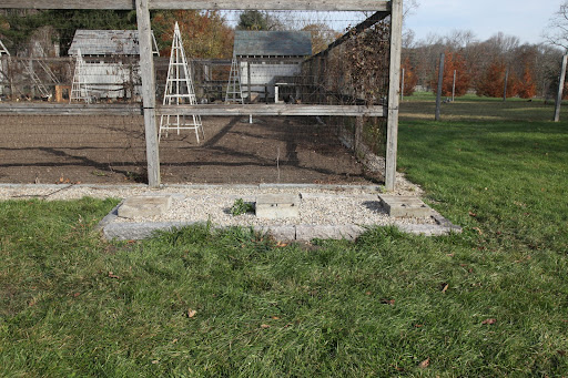 This used to be an ideal spot for the bees as it is right next to the cutting garden, but there are no flowers left for the bees.  Bees convert nectar into honey and use it as food in the winter.