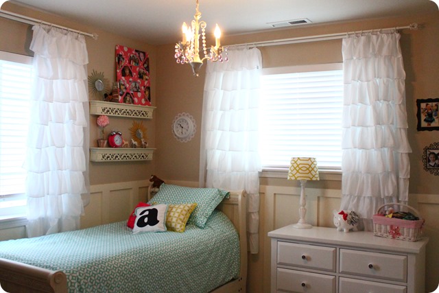 ruffled curtains in girl's room
