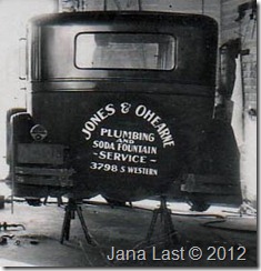 Jones & OHearne Plumbing and Soda Fountain Service Vintage Car