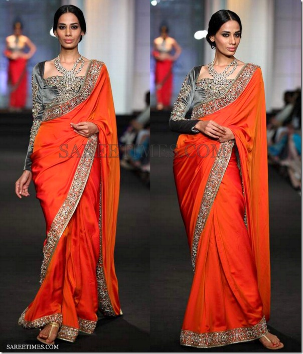 Ashima_Leena_Orange_Saree