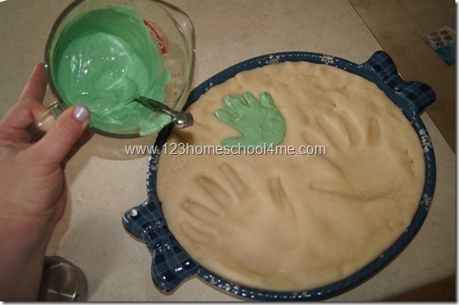 Pour Colored Plaster of Paris into Hand Mold Pour Colored Plaster of Paris into Hand Mold
