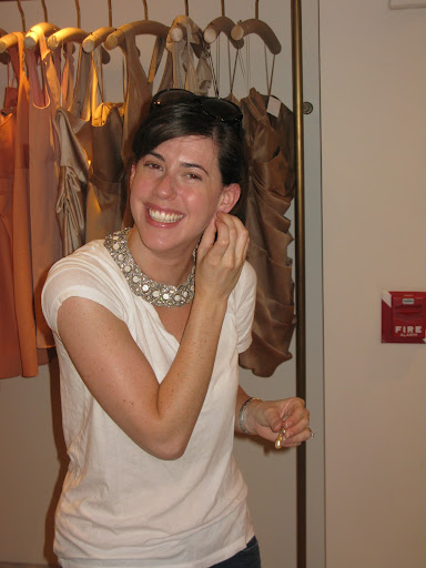 Lauren Rich from our PR department couldn't resist trying on some of the jewelry before the segment.