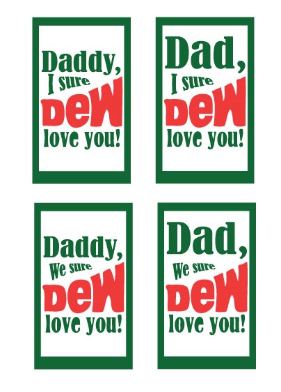 Father's Day Printable: Mountain Dew Tag #father #gift #printable