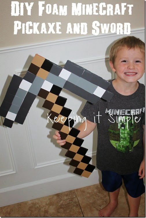 DIY-Foam-Minecraft-Pickaxe-and-Sword