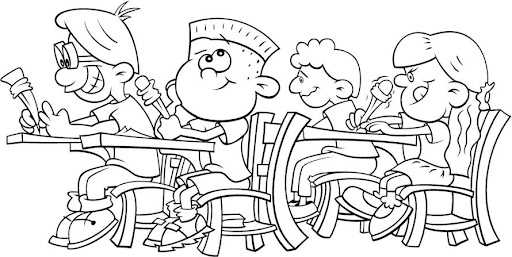 NIÑOS Y COLEGIO DIBUJOS PARA COLOREAR