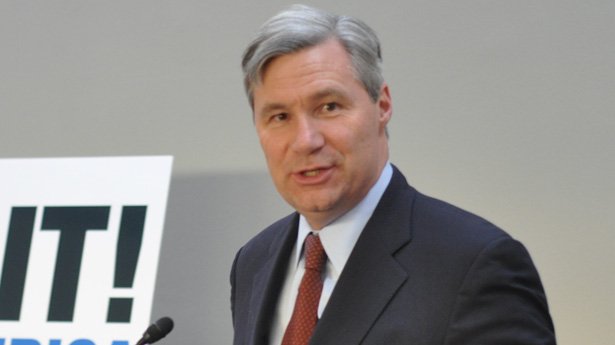 Sen. Sheldon Whitehouse (D-RI) blasted an unnamed senator for saying God would protect the Earth from climate change, on 8 May 2013. Photo: The Raw Story