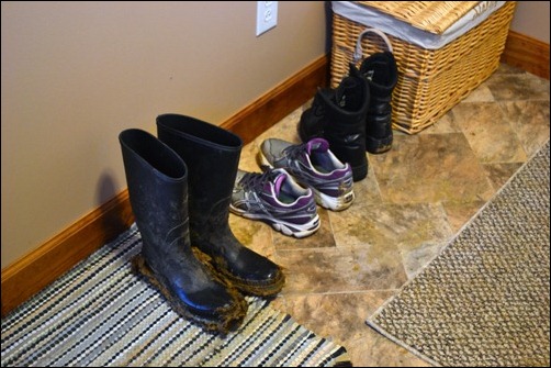 boots in the mudroom