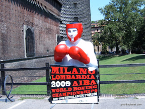 3D advert outside Castello Sforzesco