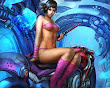 Pink Lady On Bike