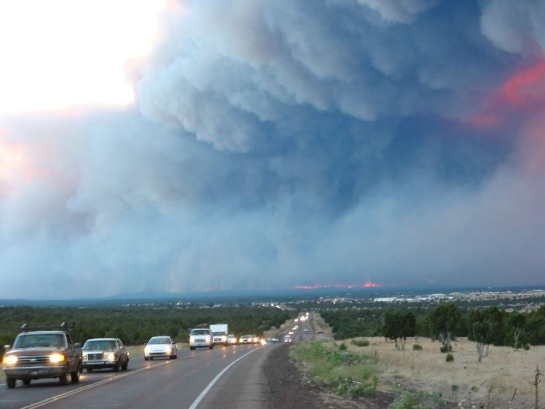 Smoke darkens the skies of Arizona during the record fires of 2011. cals-cf.calsnet.arizona.edu
