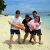 Catch me! Chito, Alvin and Franco carry Bless in Babu Santa Beach Resort, Talikud Island