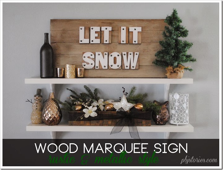 PBJstories: A DIY Christmas Light Up Marquee Sign DIY Marquee Sign with metallic finish - PBJstories: A DIY Christmas Light Up Marquee Sign