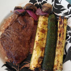 Johnny Garlic's Grilled Peppered Steak With Cabernet Balsamic Sa