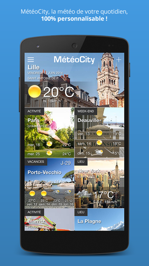 Android application MétéoCity screenshort