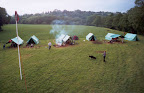 Aerial view of campsite