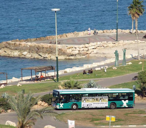 The bus  of  Egged  Haifa The terminus is in some meters of the sea.jpg