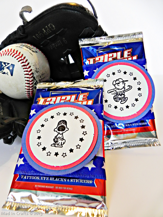 stamped baseball party favors