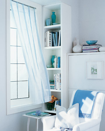 Turn organza ribbon into soft stripes on cotton-voile sheers.