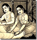 Rama and Lakshmana with Vishvamitra