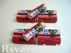 Balinha
    : R$1,20 unid (min. 40 unids).
    : Cento: R$110,00.
    : Pedidos em múltiplos de 20 (40, 60, 80, 100, etc.).
    : Utilizamos a balinha Mini-mentos 5 unids.
