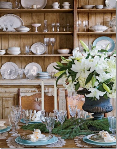 verdigris vis white flowers