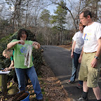 Handing out seedlings
