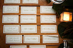 Calligraphed escort cards helped guests find their seats. Calligraphed escort cards helped guests find their seats.