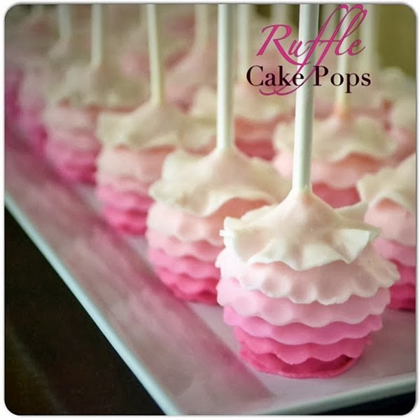 Ombre ruffled cake pops in shades of pink featured on DETAILS