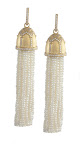 These seed pearl earrings are perfect for a wedding -- the architectural design on the top is particularly stunning. These seed pearl earrings are perfect for a wedding -- the architectural design on the top is particularly stunning.