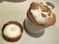 Mirabelle Plum Soufflé and Coulis, Rum and Raisin Ice-Cream Mirabelle Plum Soufflé and Coulis, Rum and Raisin Ice-Cream